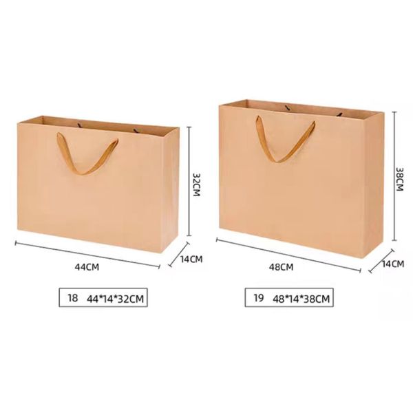 Recyclable Kraft Apparel Cardboard Shopping Bag Brown Takeaway Bag