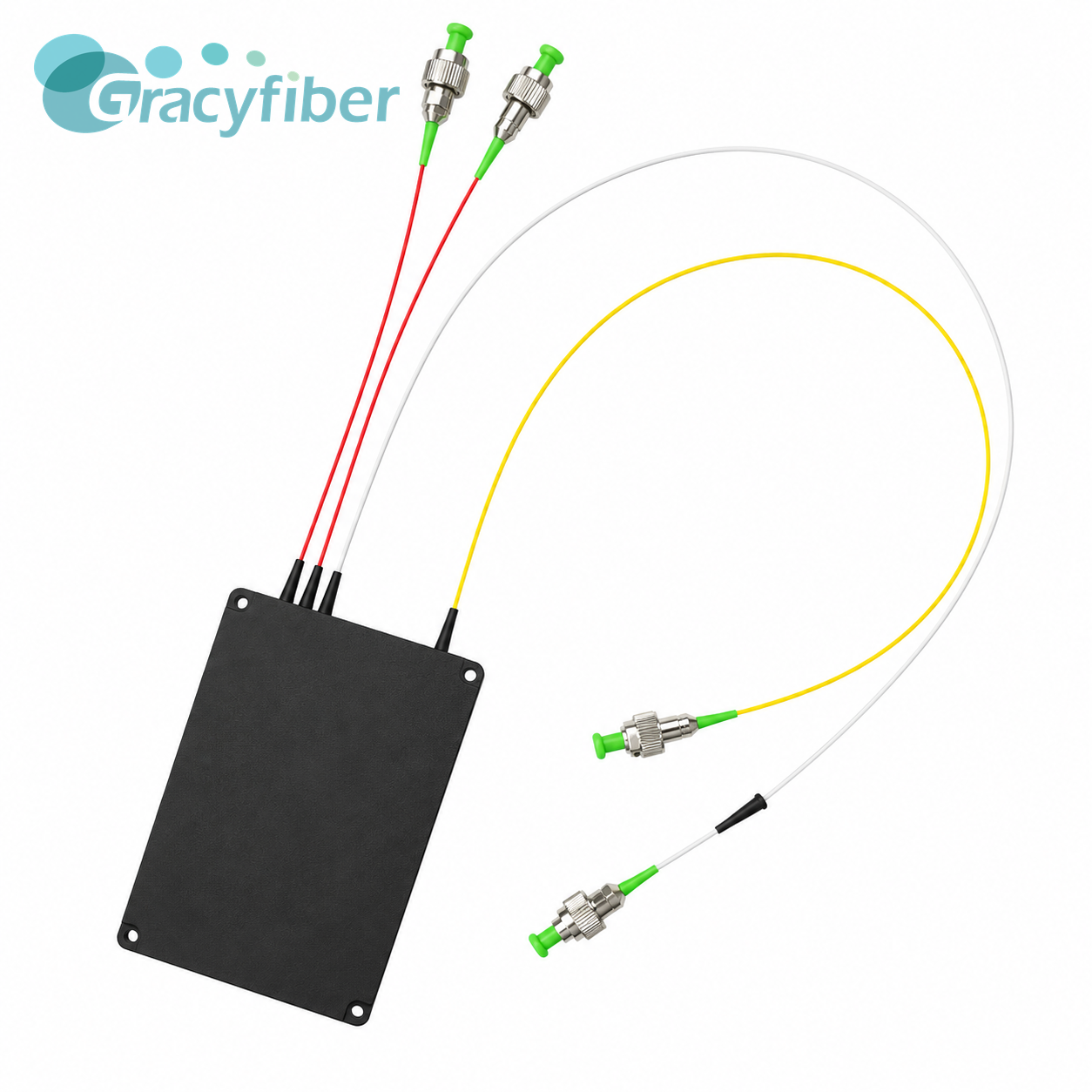 1550nm Single Mode Cascaded FBT Coupler Module 5 95 and 50 50 G657A1 Fiber FC APC Custom Path Matched ABS Box