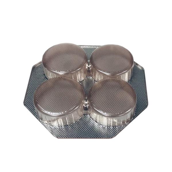 Custom Rose Gold 4 Cell APET Plastic Tray Food Grade Gift Box Insert Eco Friendly Blister Tray