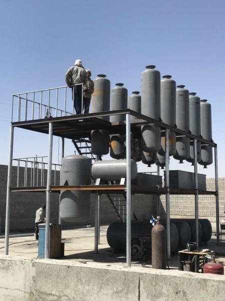 20T black used tire pyrolysis oil distillation plant 85% Oil Yield