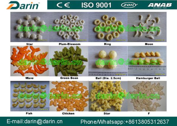 120kg Per Hour Corn puff snack making machine / puffed corn snack production line
