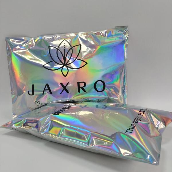 Holographic Metallic Foil Mailer Glitter Mailing Shipping Bags Metallic Rainbow Foil Self-Sealing Envelopes Courier