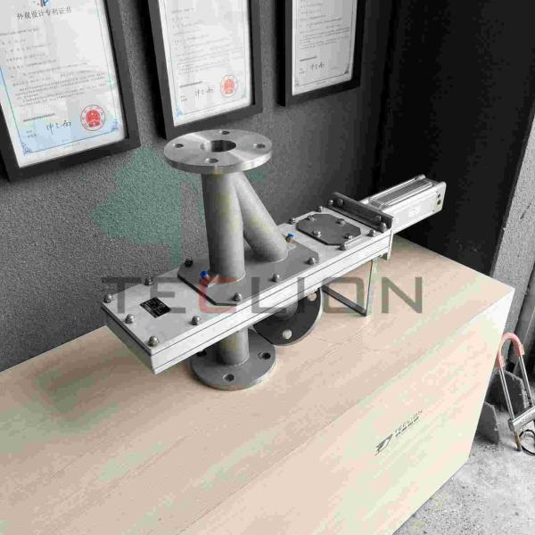 Valve de changement de ligne en acier inoxydable, adaptée au transport pneumatique en phase diluée ou au déchargement par gravité