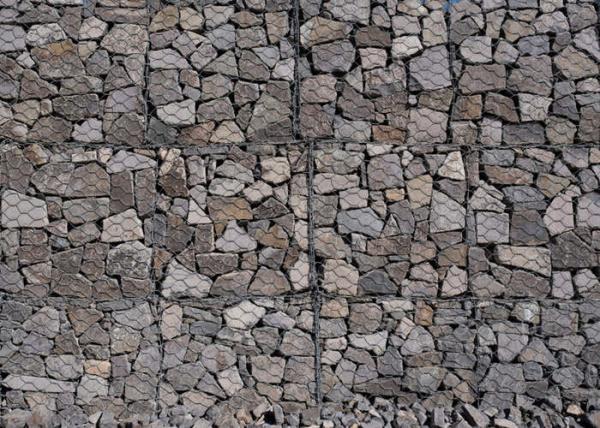 Triple Twist Stone Filled Woven Wire Gabion Baskets 2x1x1m 245g/M2 Zinc Coating