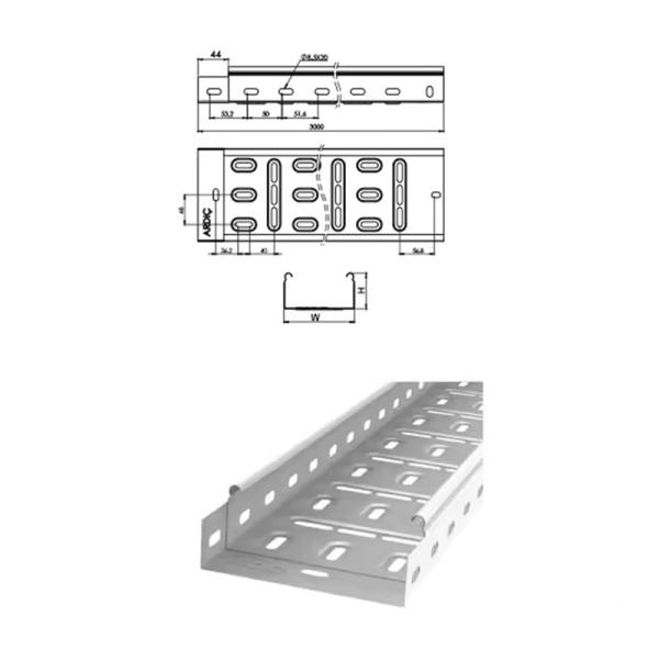 Легкая огнеупорная алюминиевая кабельная поднос с покрытием порошками с низким уровнем обслуживания