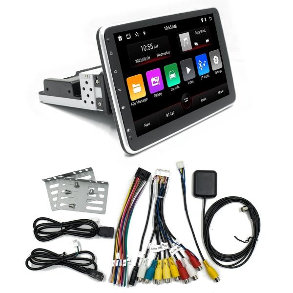 Creatall 10.1 Inch Central Control Car Android GPS Navigation Unit CarPlay for BT USB 360 Degree Rotating Screen Single Head