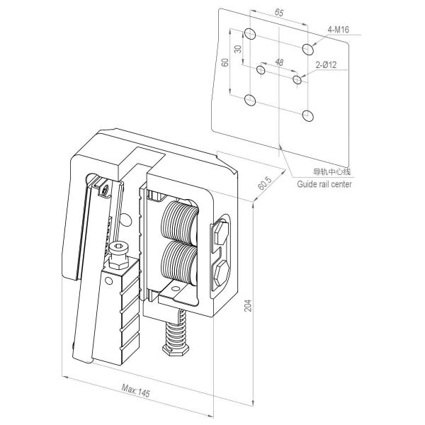 Engrenagem progressiva da segurança do elevador de Paranomic com peças sobresselentes do elevador