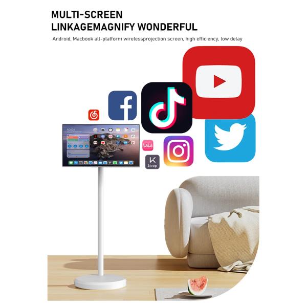 Портативный 22 дюймовый Android Standbyme TV передвигающийся Smart WiFi сенсорный экран на полу стоячий телевизор