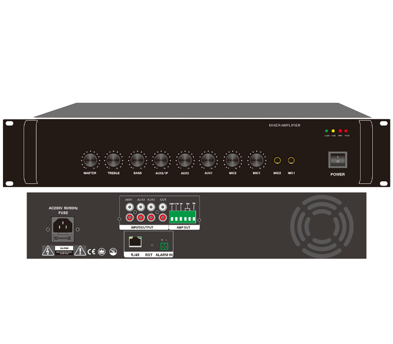 70dB 120W Mixer Amplifier 70V 100V SIP Amplifier Metal Enclosure