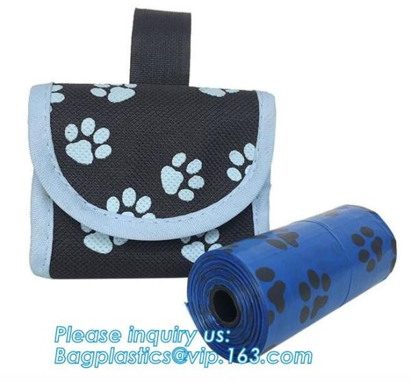 LED Flashlight Dog Waste Bag Dispenser Holder with Pet Waste Bag Poop Roll Bags, BPI ASTM D6400 EN13432 Approval Customi