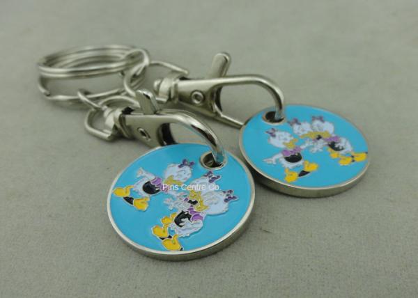 Zinc Alloy Supper Market Trolley Coin , Customized Soft Enamel Token