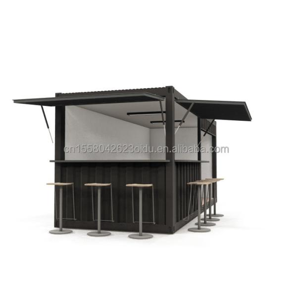 20ft Steel Frame Prefabricated Food Booth Container with Aluminum Windows and Galvanized Steel Bending