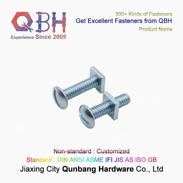 Оцинкованные англо-американские болты с полукруглой головкой и квадратным подголовком из углеродистой стали 1/4