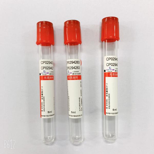 Tubos de ensayo de cristal plásticos de la colección de la sangre de la heparina del tubo de la sangre del top rojo con el activador del coágulo
