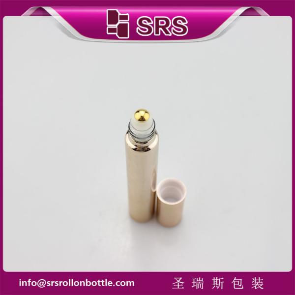 15ml 17mm diameter metalized rose gold glass bottle with real gold ball and aluminum cap.