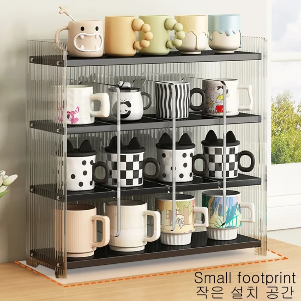 Countertop Drinking Cup Storage Cabinet Multi-layer Rack Water Box Wine Glass Mug Coffee