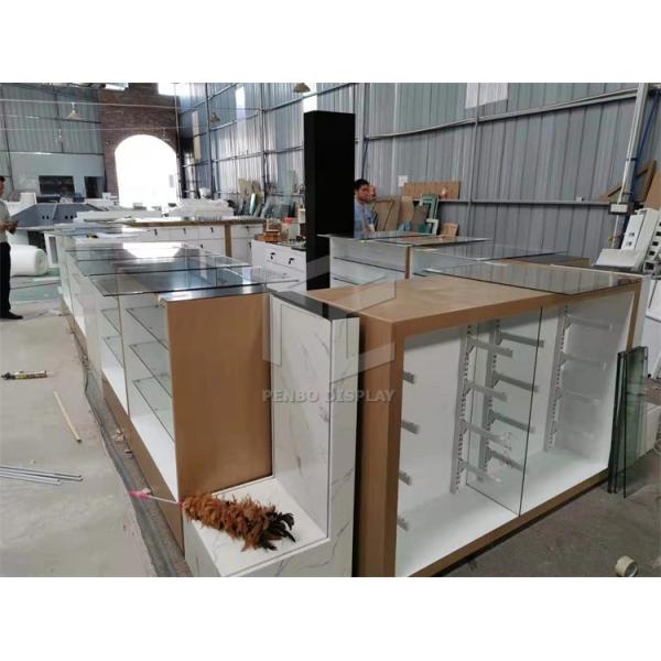 хранения витрины 3pcs дисплея мобильного телефона MDF 20mm закалили стеклянную верхнюю часть