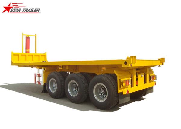 Steel Container Step Deck Semi Trailer , Heavy Duty Low Deck Trailer