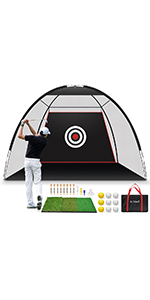 Golf Hitting Cage Practice Aid For Outdoor, Golf Practice Net, Hitting Aids Nets, Portable Golf Impact Nets Cages