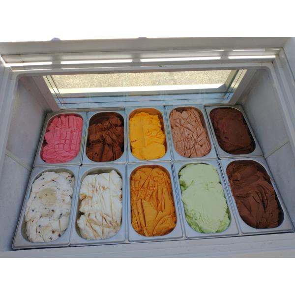 Gelato Ice Cream Push Cart /freezer vending machine /display freezer