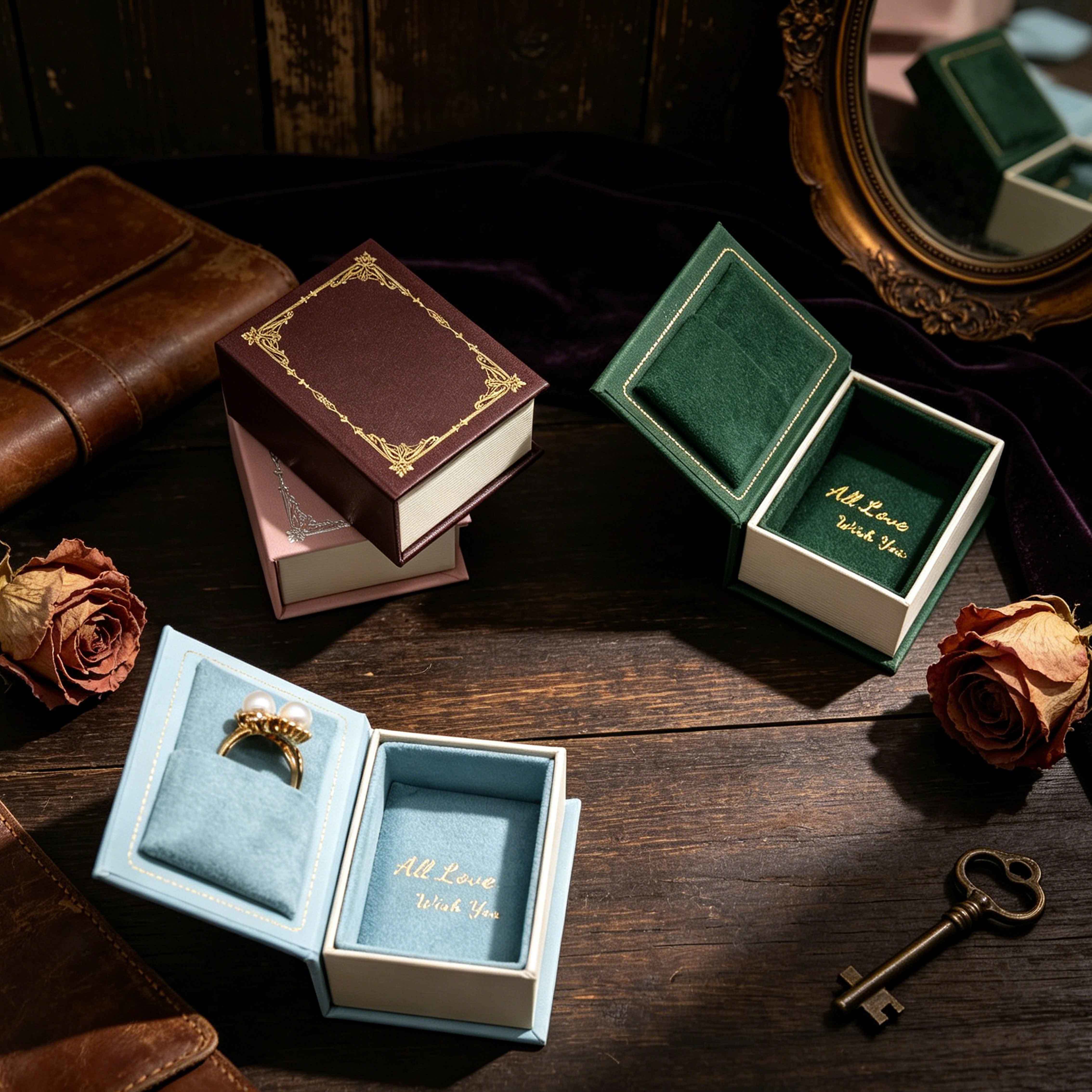 Book Style Small Paper Jewelry Boxes Paper Earring Box Multiple Sizes