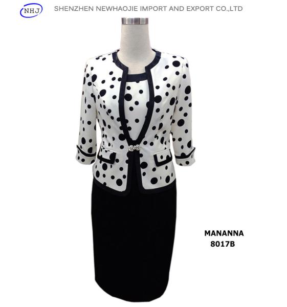 Black and white dot pattern women's suits 8017B