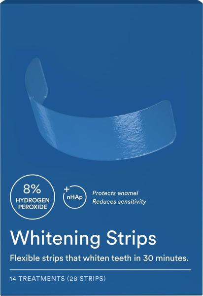 8% Hydrogen Peroxide Teeth Whitening Strips With Nano Hydroxyapatite 28 Strips Mint