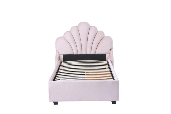 Soft Velvet Fabric Solid Woodday Bed Wooden Queen Size Bed Frame 137*203mm