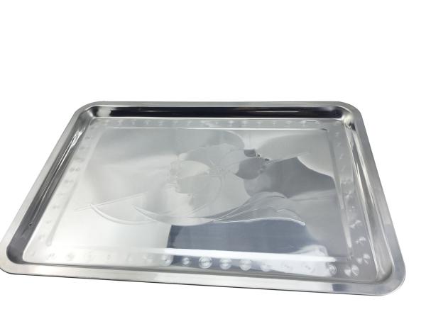 50*35 stainless steel tray with flower & square tray & round tray