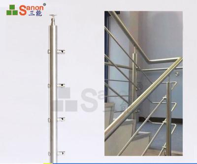 A balaustrada de aço inoxidável de SS304 SS316 afixa o suporte do corrimão para a escada 0.3mm do tubo