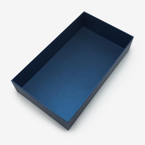 Luxury texture paper navy blue color silver foil stamping logo shirt packaging boxes