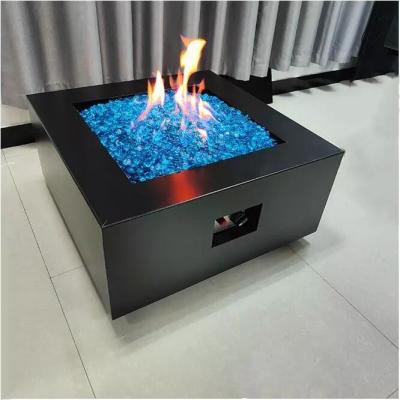 Pátio de aço Heater Fire Table do gás do quadrado preto de alta temperatura da cor