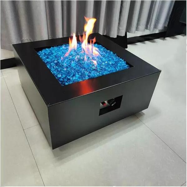 Pátio de aço Heater Fire Table do gás do quadrado preto de alta temperatura da cor