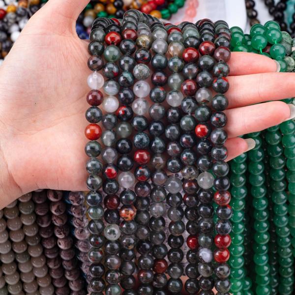 8 mm pedra de sangue africana pedra preciosa cristal de pedra curativa contas para joalharia