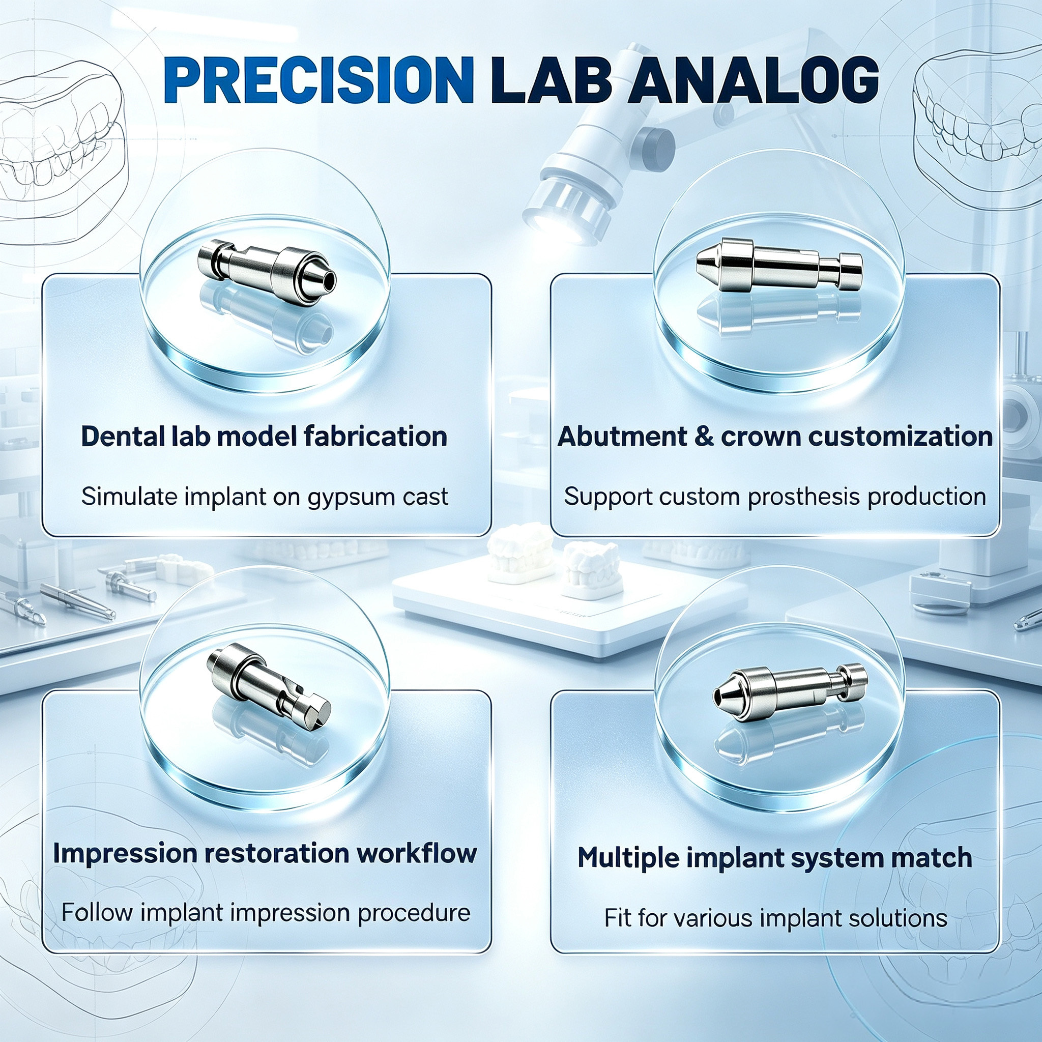 Customized TC4 Titanium Alloy Composite Abutment with Double Positioning Slots
