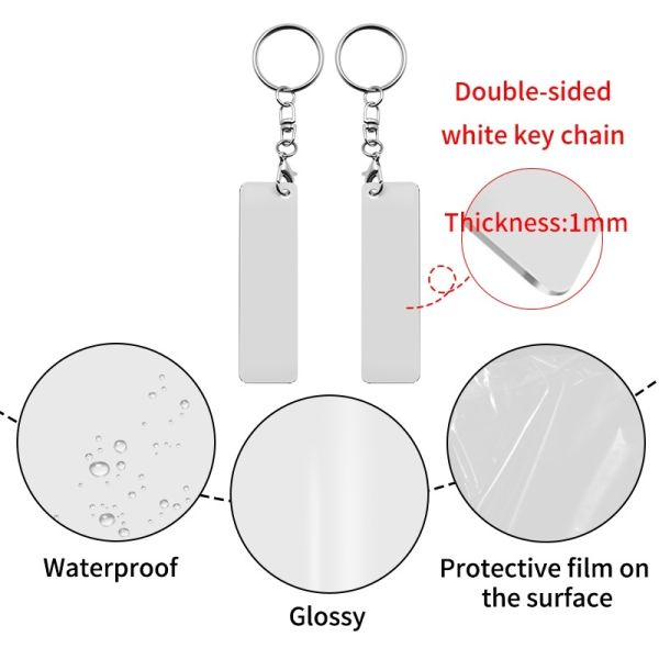 Double Sided Sublimation Aluminum Keychain Blanks Metal Picture Keychain
