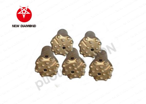 Anti - Wear Flat Face Borehole Drilling Tools / Carbide Button Bits 2 Flushing Holes