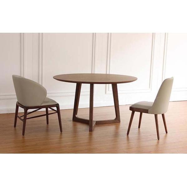 Hotel European Modern Nordic Design Round Wood Table with Solid Rubber Wood and Oak Wood