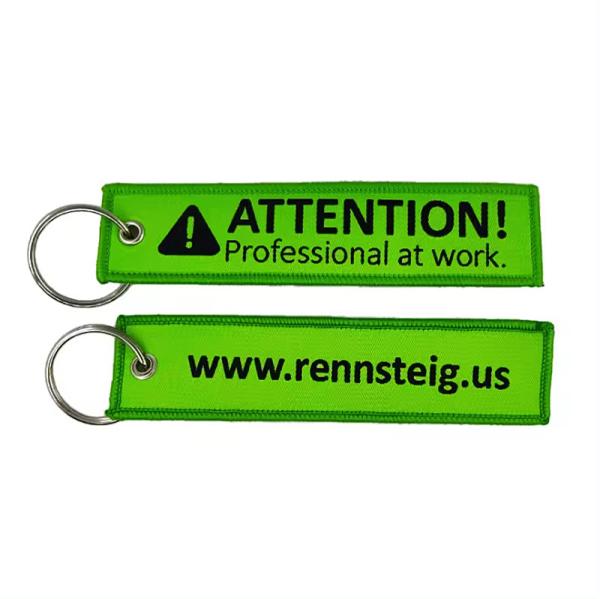 Custom Logo Fabric Embroidered Key Tags Woven Logo Before Flight Jet Tags Keychains As A Gift