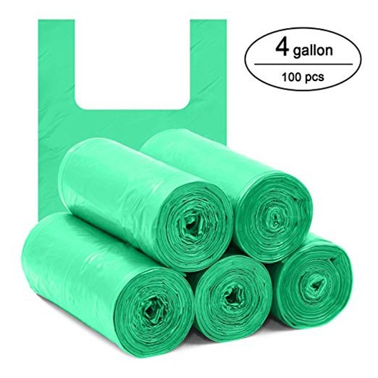 Corn Starch Plastic T Shirt Shopping Bags , 4 Gallon Compostable Bags