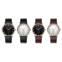Textured Leather Genuine Diamond Quartz Watch 40mm Dia PE21 Male Sports