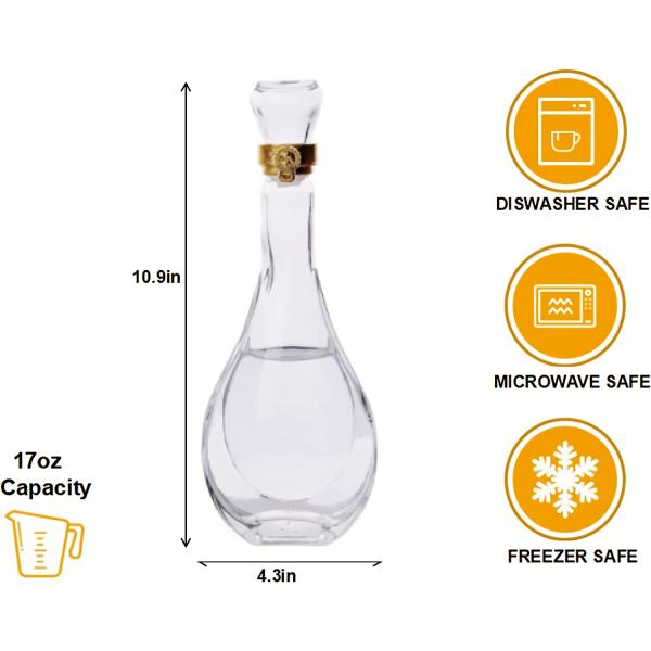 Home Bar Gift 500ml Capacity Whisky Bottle with Sealed Glass Stopper Decal Surface