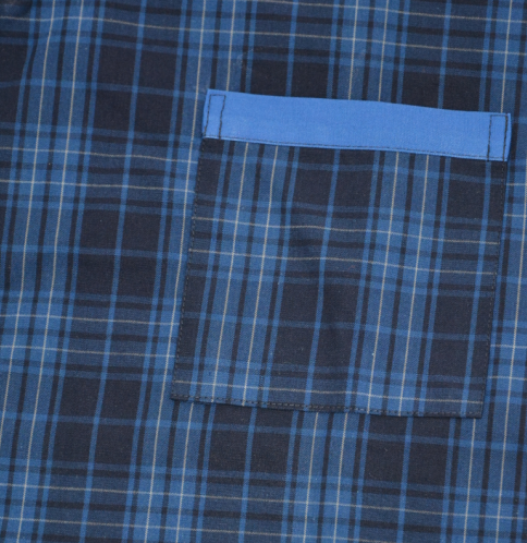 Blue Protective Work Clothing Scrub Suit For Men Reversible Short Sleeve Top Long Pants