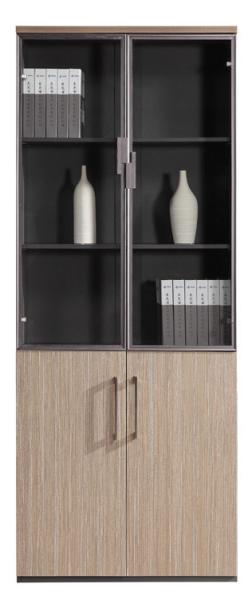 2 Swing Doors Wood Storage Cabinets OEM / ODM 800mm Length Staff Furniture