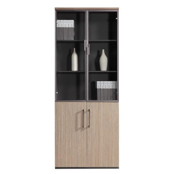 2 Swing Doors Wood Storage Cabinets OEM / ODM 800mm Length Staff Furniture