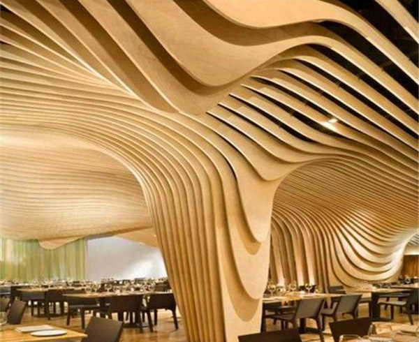 Wave Aluminum Interior Ceiling Design 1.5mm Baffle Ceiling Design