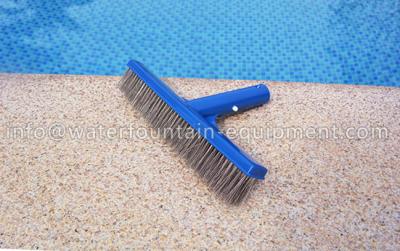 Blue Cleaning Swimming Pool Accessories Stainless Steel Algae Brush With 12cm Handle
