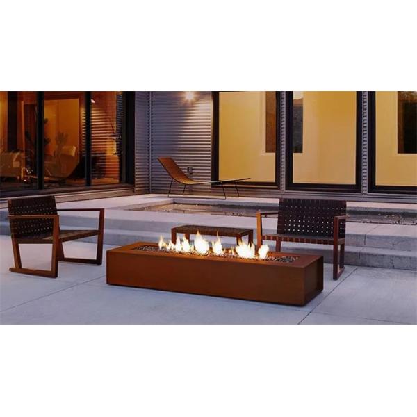 таблица огня газа Corten длины 150cm современная портативная ржавая стальная на открытом воздухе