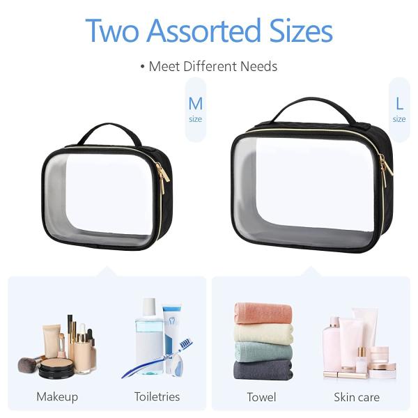 Сумка изготовленной на заказ небольшой гигиенической косметикаи ясности Pvc сумки макияжа хранения перемещения неопрена прозрачной Standup косметическая черная