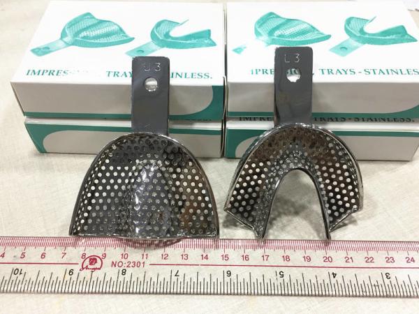 Silver Color Metal Dental Trays , Dental Impression Material Long Lasting